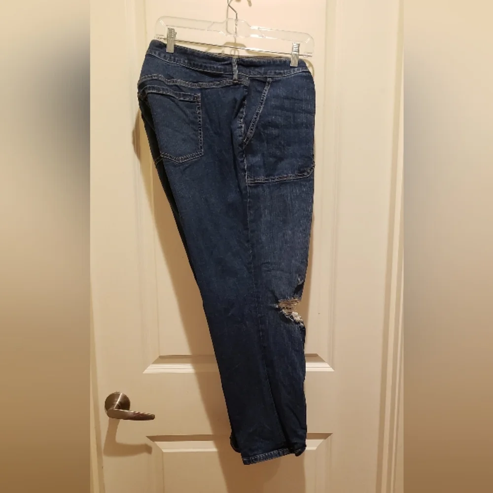 Torrid Womens Blue Distressed Boyfriend Jeans